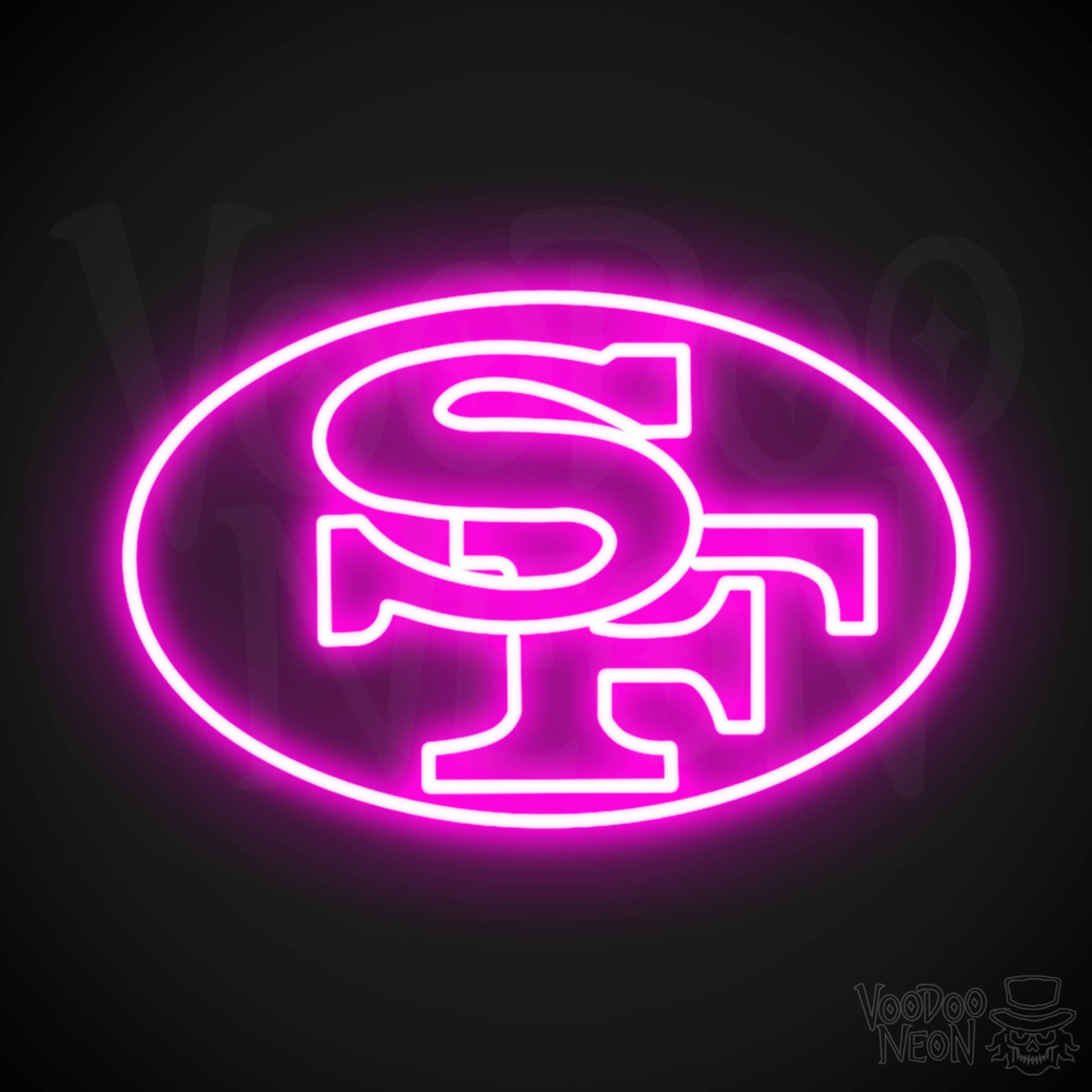 San Francisco 49ers Neon Sign - San Francisco 49ers Sign - Neon 49ers Logo Wall Art - Color Pink
