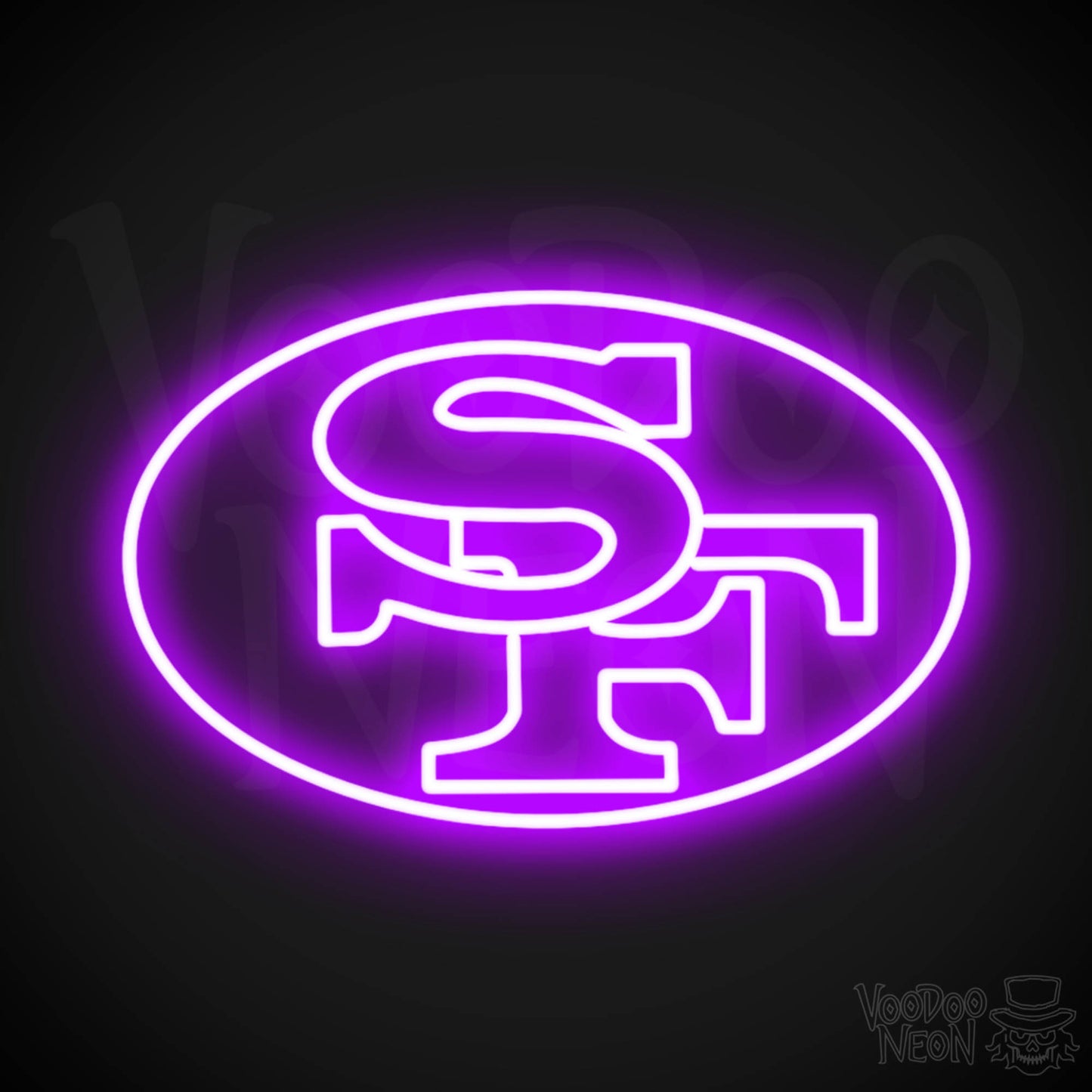 San Francisco 49ers Neon Sign - San Francisco 49ers Sign - Neon 49ers Logo Wall Art - Color Purple