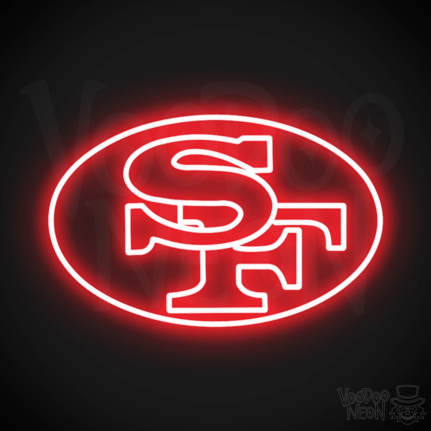 San Francisco 49ers Neon Sign - San Francisco 49ers Sign - Neon 49ers Logo Wall Art - Color Red
