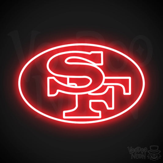 San Francisco 49ers Neon Sign - San Francisco 49ers Sign - Neon 49ers Logo Wall Art - Color Red