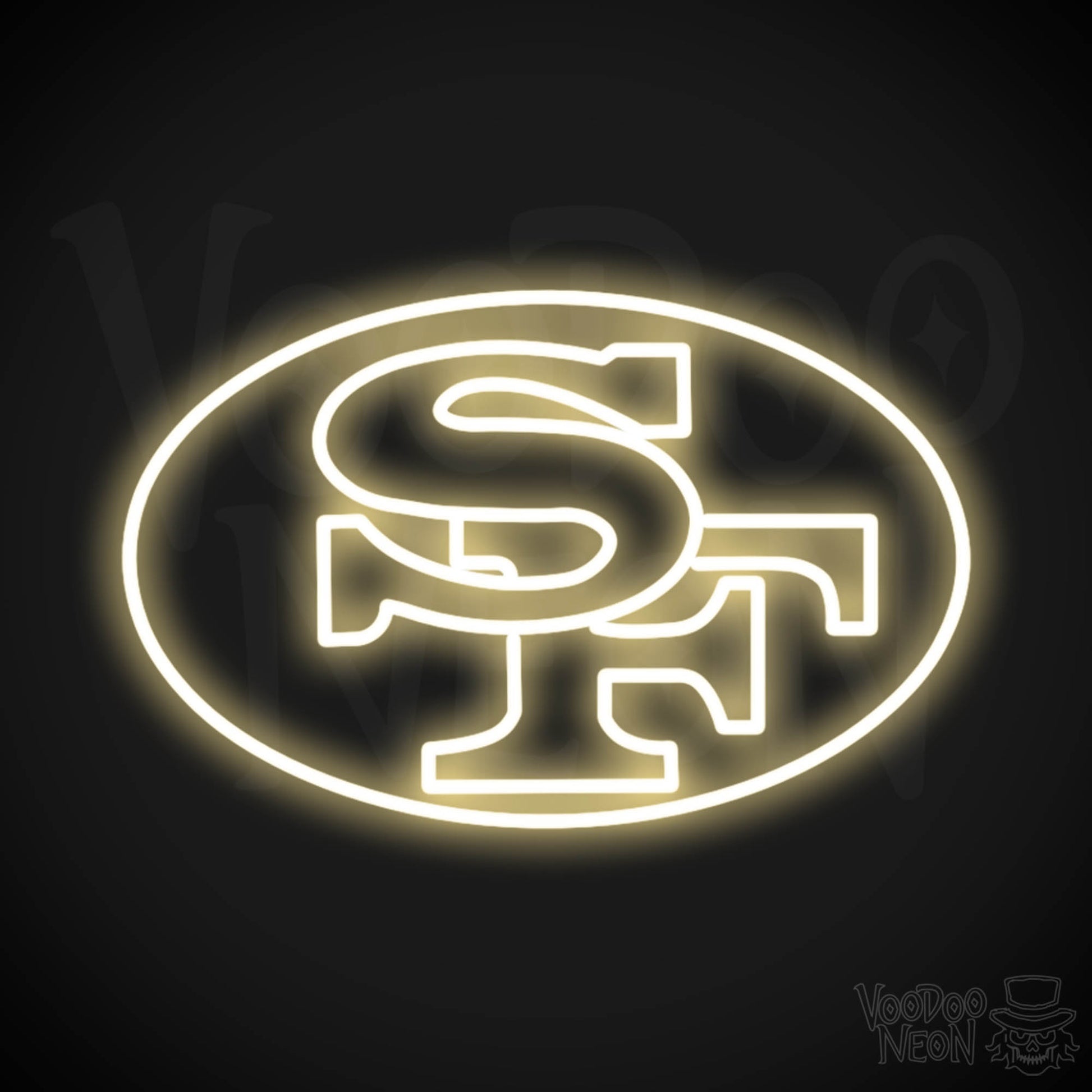 San Francisco 49ers Neon Sign - San Francisco 49ers Sign - Neon 49ers Logo Wall Art - Color Warm White