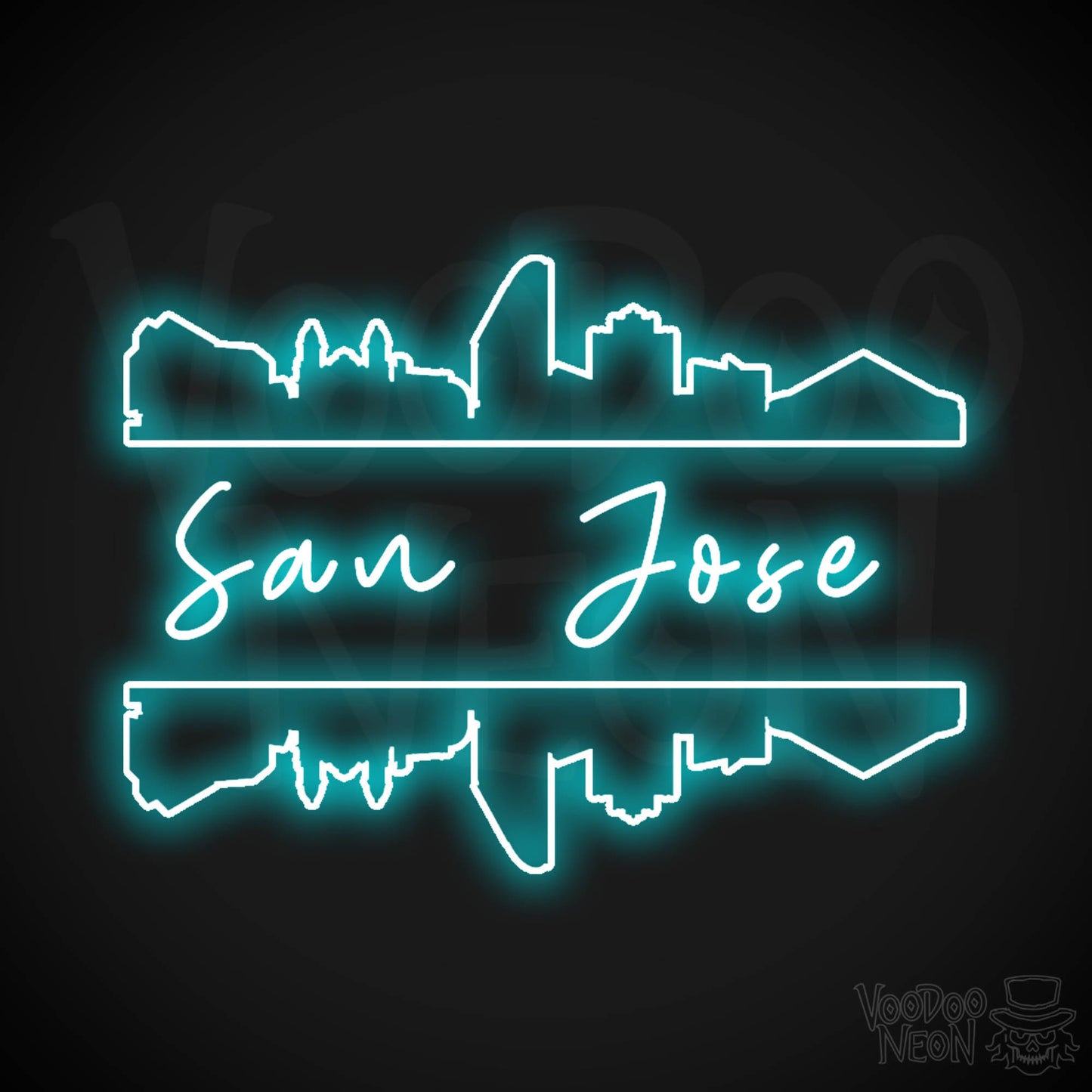 San Jose Neon Sign - Neon San Jose Sign - LED Signs - Wall Art - Color Ice Blue