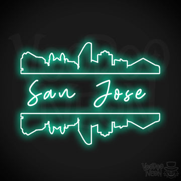 San Jose Neon Sign - Neon San Jose Sign - LED Signs - Wall Art - Color Light Green