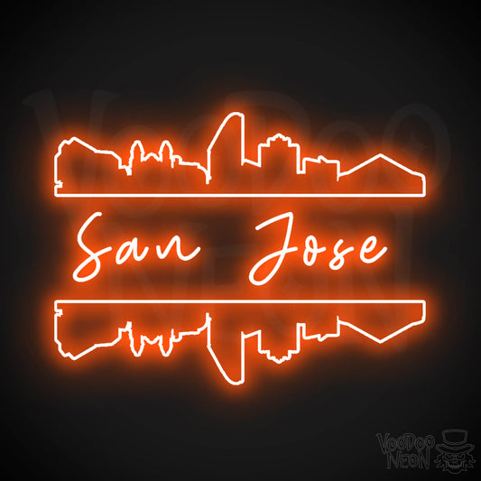 San Jose Neon Sign - Neon San Jose Sign - LED Signs - Wall Art - Color Orange