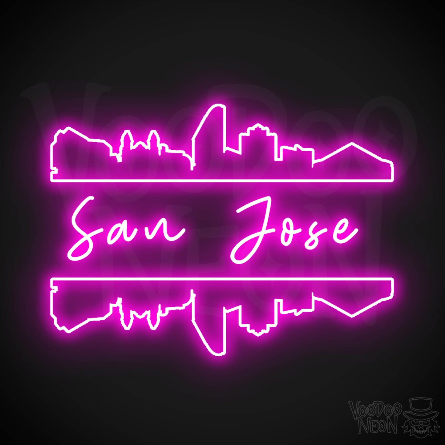 San Jose Neon Sign - Neon San Jose Sign - LED Signs - Wall Art - Color Pink