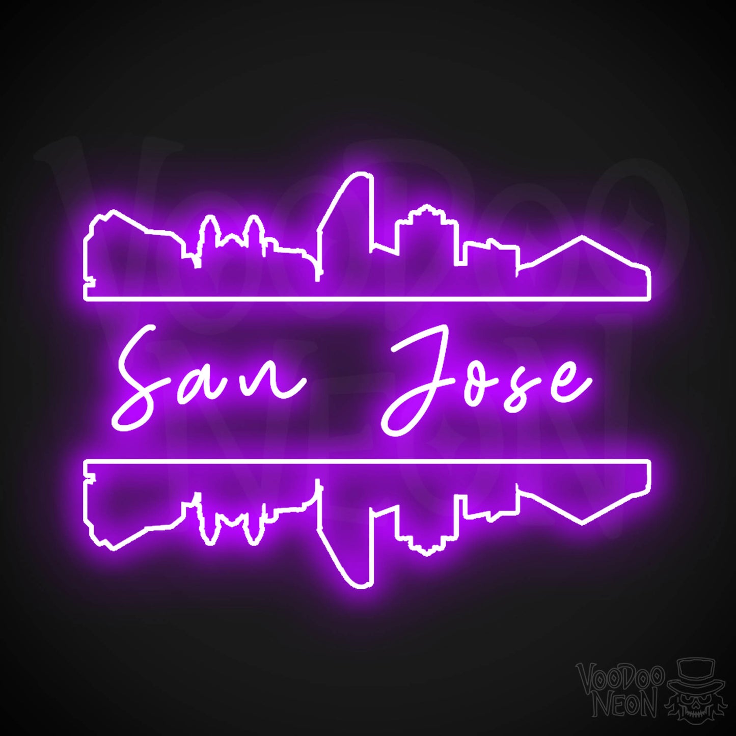 San Jose Neon Sign - Neon San Jose Sign - LED Signs - Wall Art - Color Purple