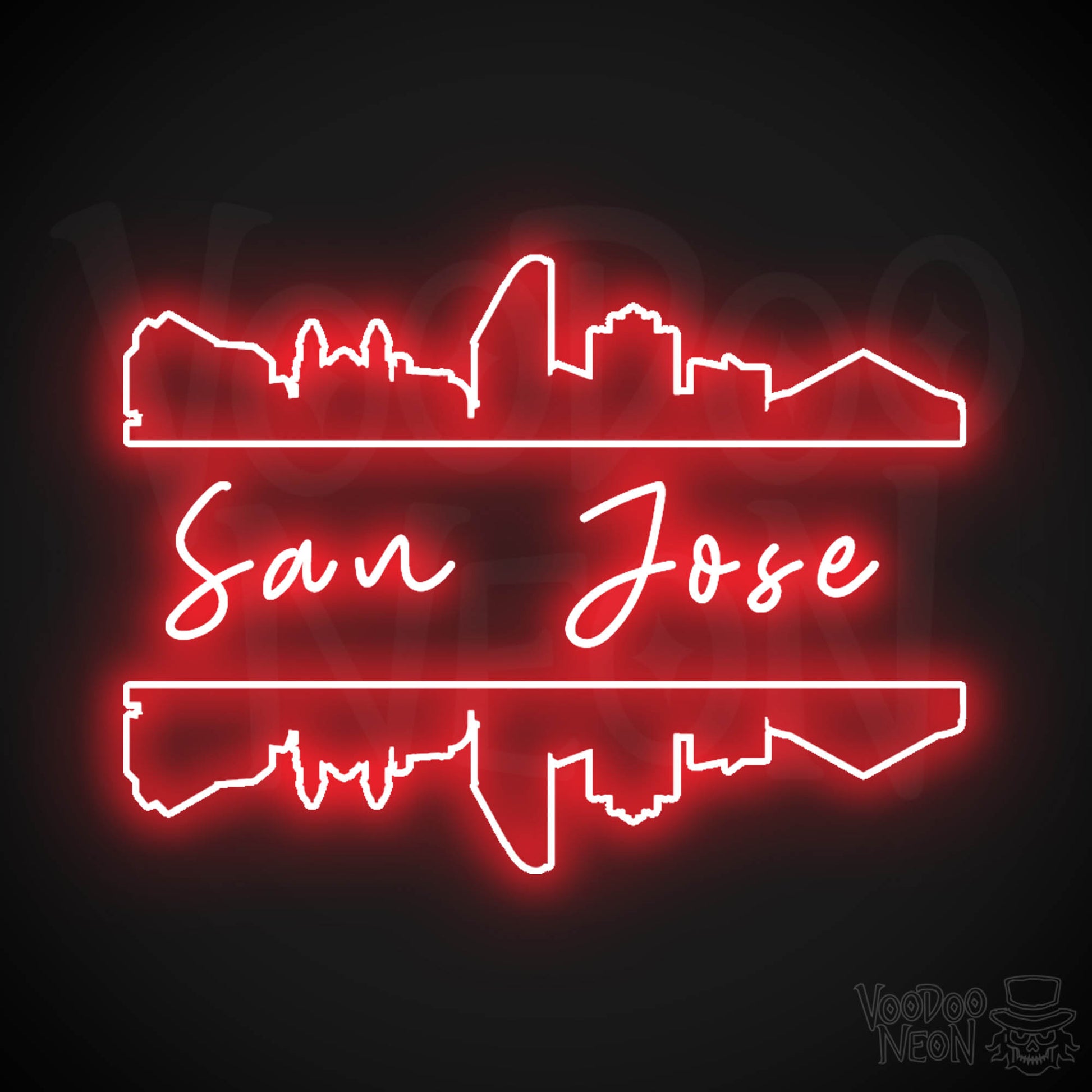 San Jose Neon Sign - Neon San Jose Sign - LED Signs - Wall Art - Color Red