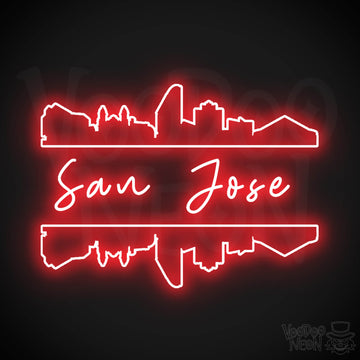 San Jose Neon Sign - Neon San Jose Sign - LED Signs - Wall Art - Color Red