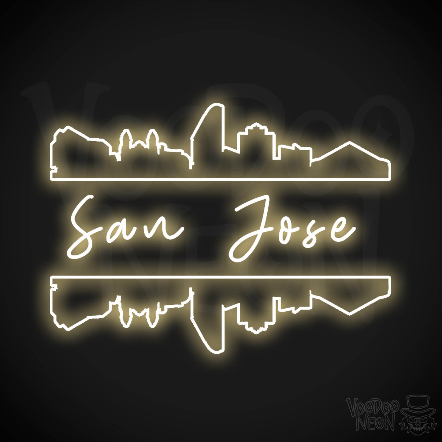 San Jose Neon Sign - Neon San Jose Sign - LED Signs - Wall Art - Color Warm White