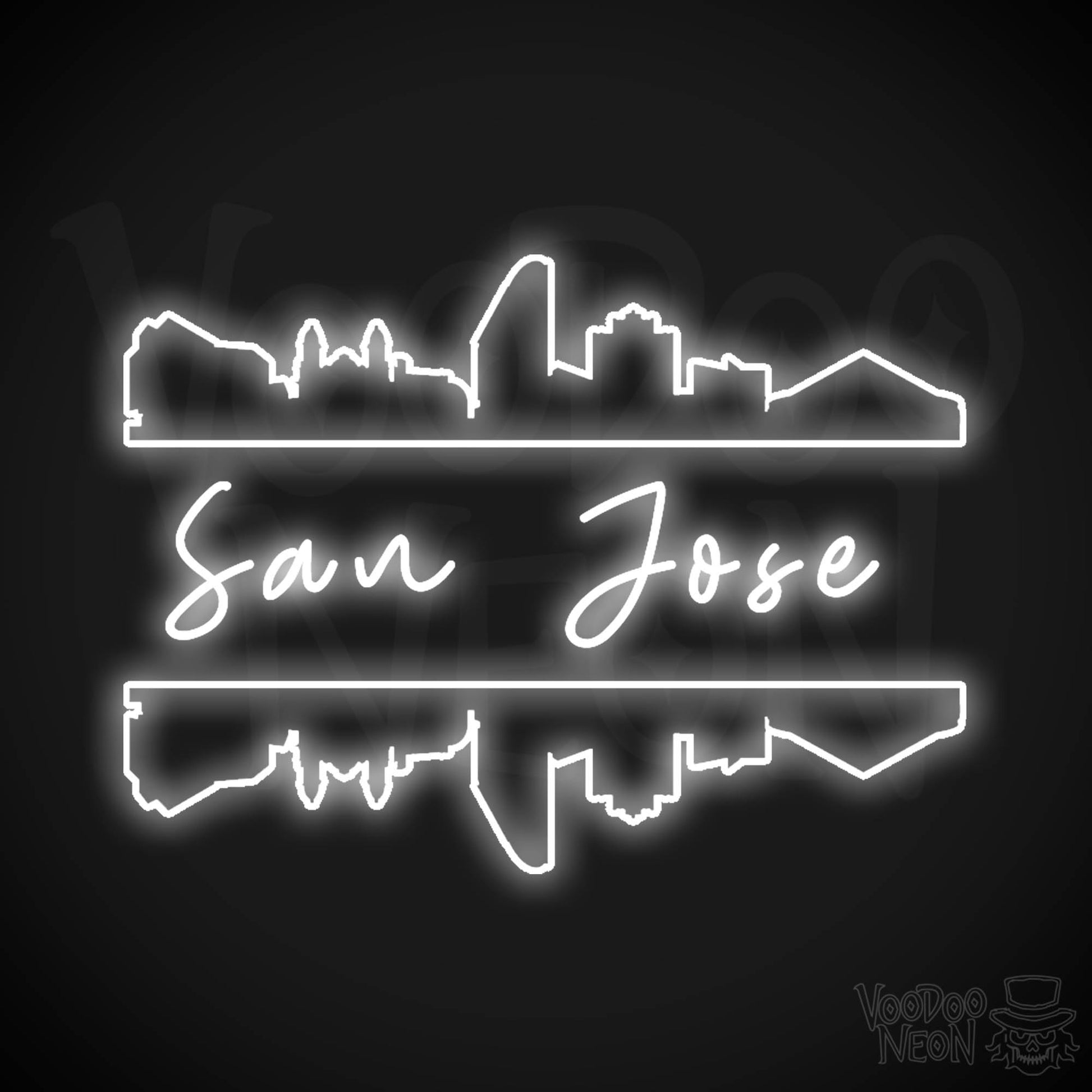 San Jose Neon Sign - Neon San Jose Sign - LED Signs - Wall Art - Color White