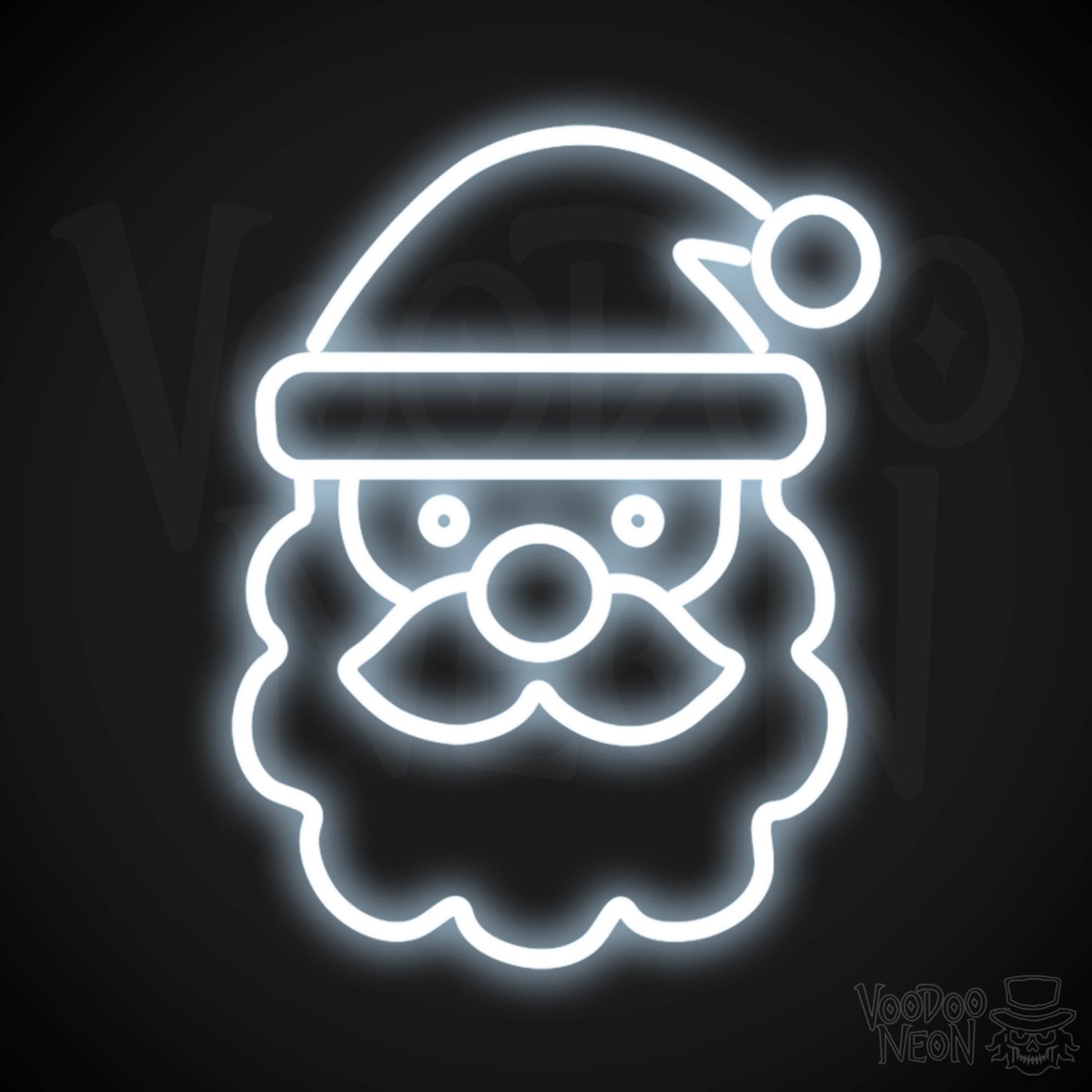 Santa Neon Sign - Neon Santa Sign - Santa LED Lights Wall Art - Color Cool White