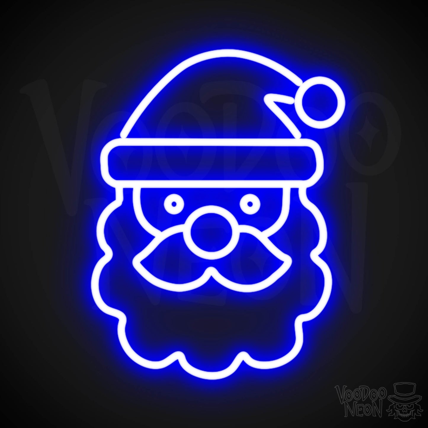 Santa Neon Sign - Neon Santa Sign - Santa LED Lights Wall Art - Color Dark Blue