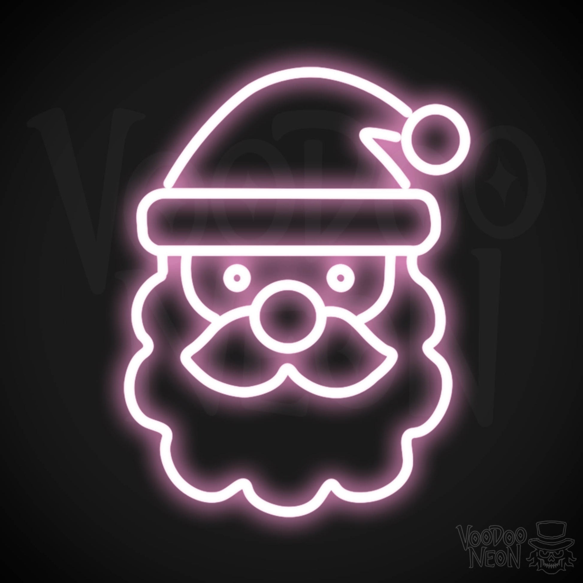 Santa Neon Sign - Neon Santa Sign - Santa LED Lights Wall Art - Color Light Pink