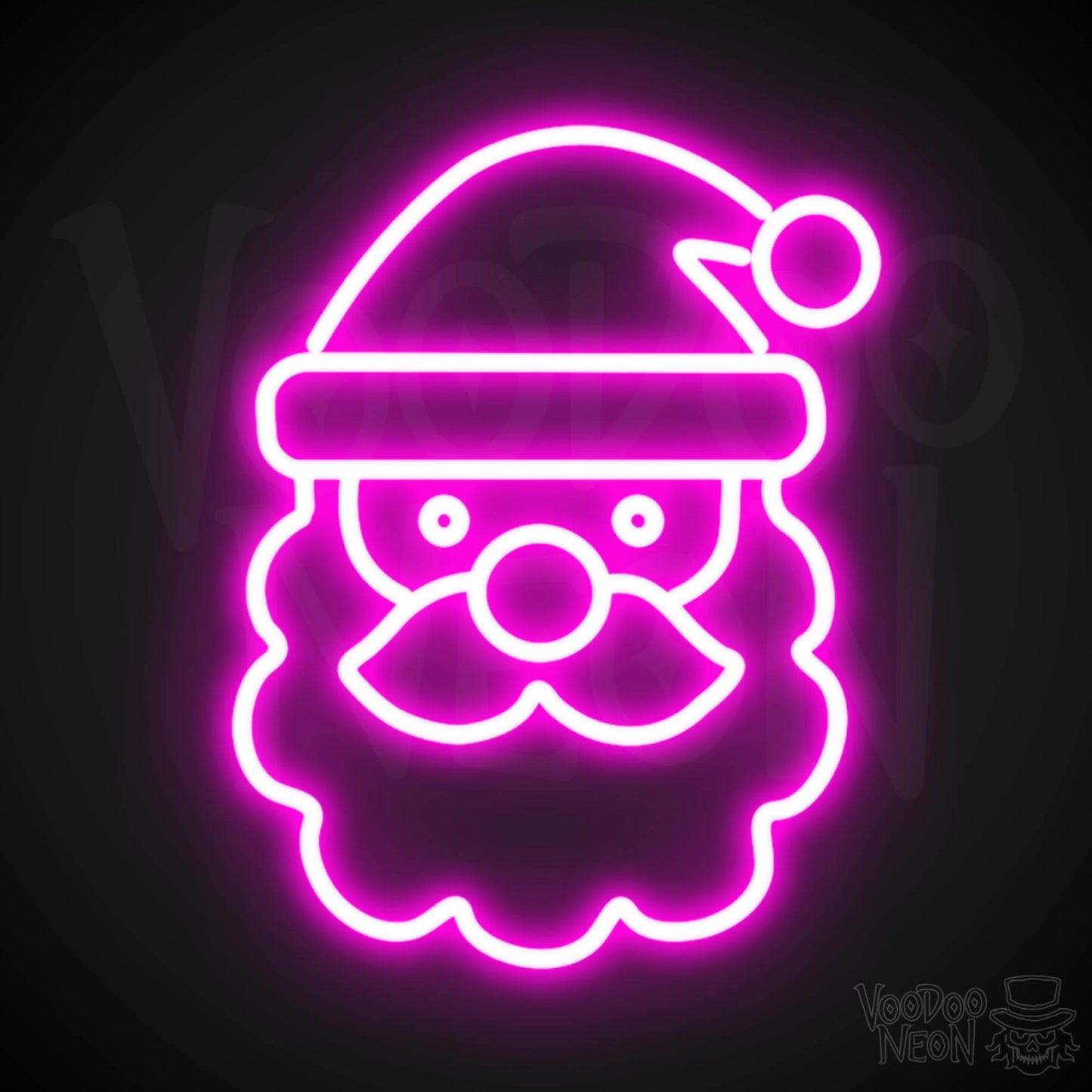 Santa Neon Sign - Neon Santa Sign - Santa LED Lights Wall Art - Color Pink