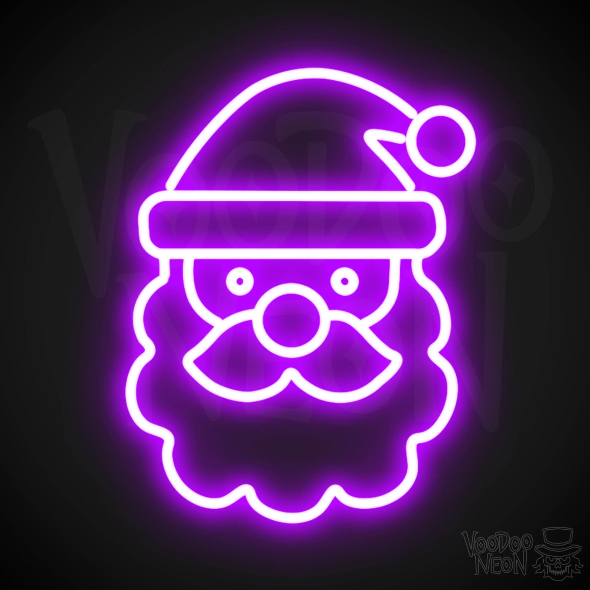 Santa Neon Sign - Neon Santa Sign - Santa LED Lights Wall Art - Color Purple
