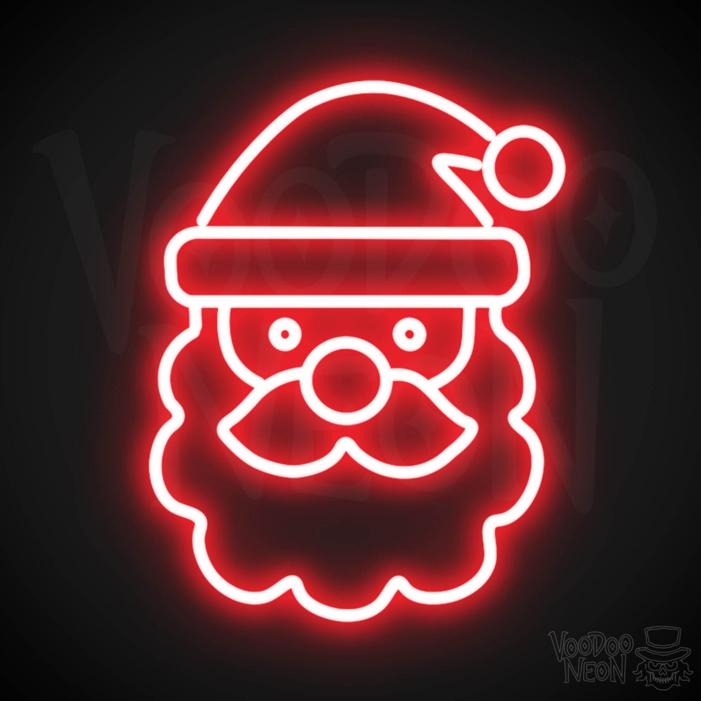 Santa Neon Sign - Neon Santa Sign - Santa LED Lights Wall Art - Color Red