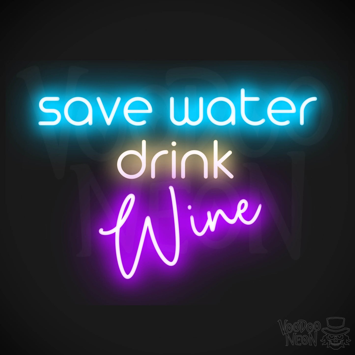 Save Water Drink Wine LED Neon - Multi-Color