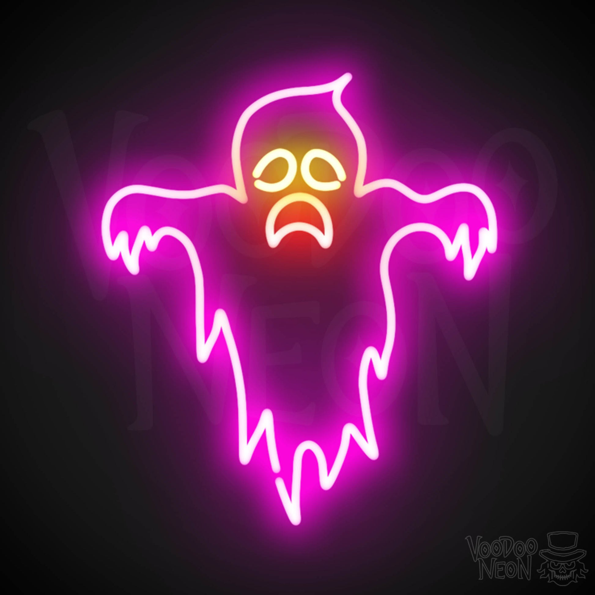 Scary Ghost Neon Sign - Neon Ghost Sign - Ghost Neon Artwork - LED Sign - Color Multi-Color