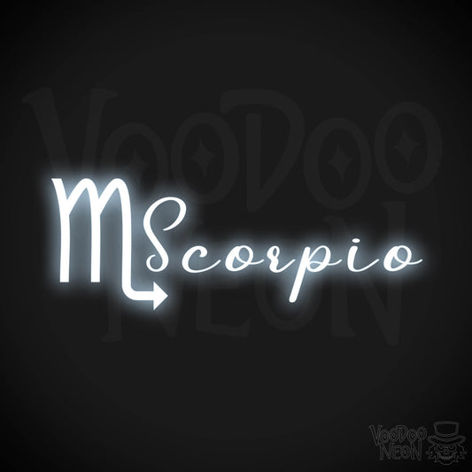 Scorpio Neon Sign - Neon Scorpio Sign - Scorpio Symbol - Neon Wall Art - Color Cool White