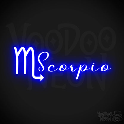 Scorpio Neon Sign - Neon Scorpio Sign - Scorpio Symbol - Neon Wall Art - Color Dark Blue