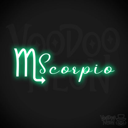 Scorpio Neon Sign - Neon Scorpio Sign - Scorpio Symbol - Neon Wall Art - Color Green
