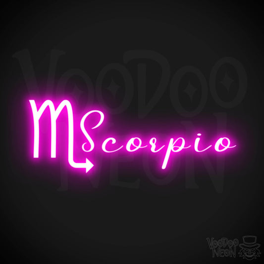 Scorpio Neon Sign - Neon Scorpio Sign - Scorpio Symbol - Neon Wall Art - Color Pink