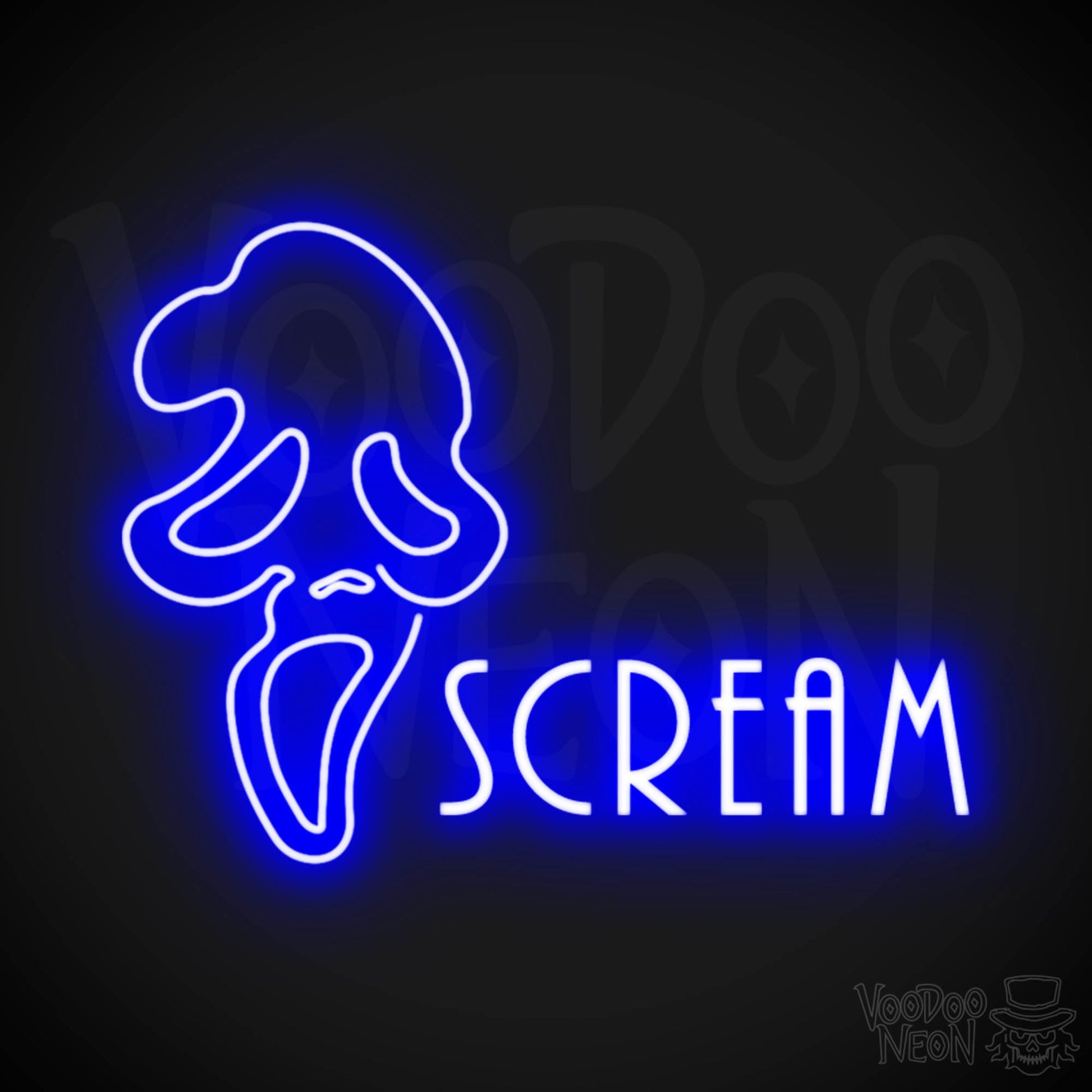 Scream Neon Sign - Neon Scream Sign - LED Wall Art - Color Dark Blue