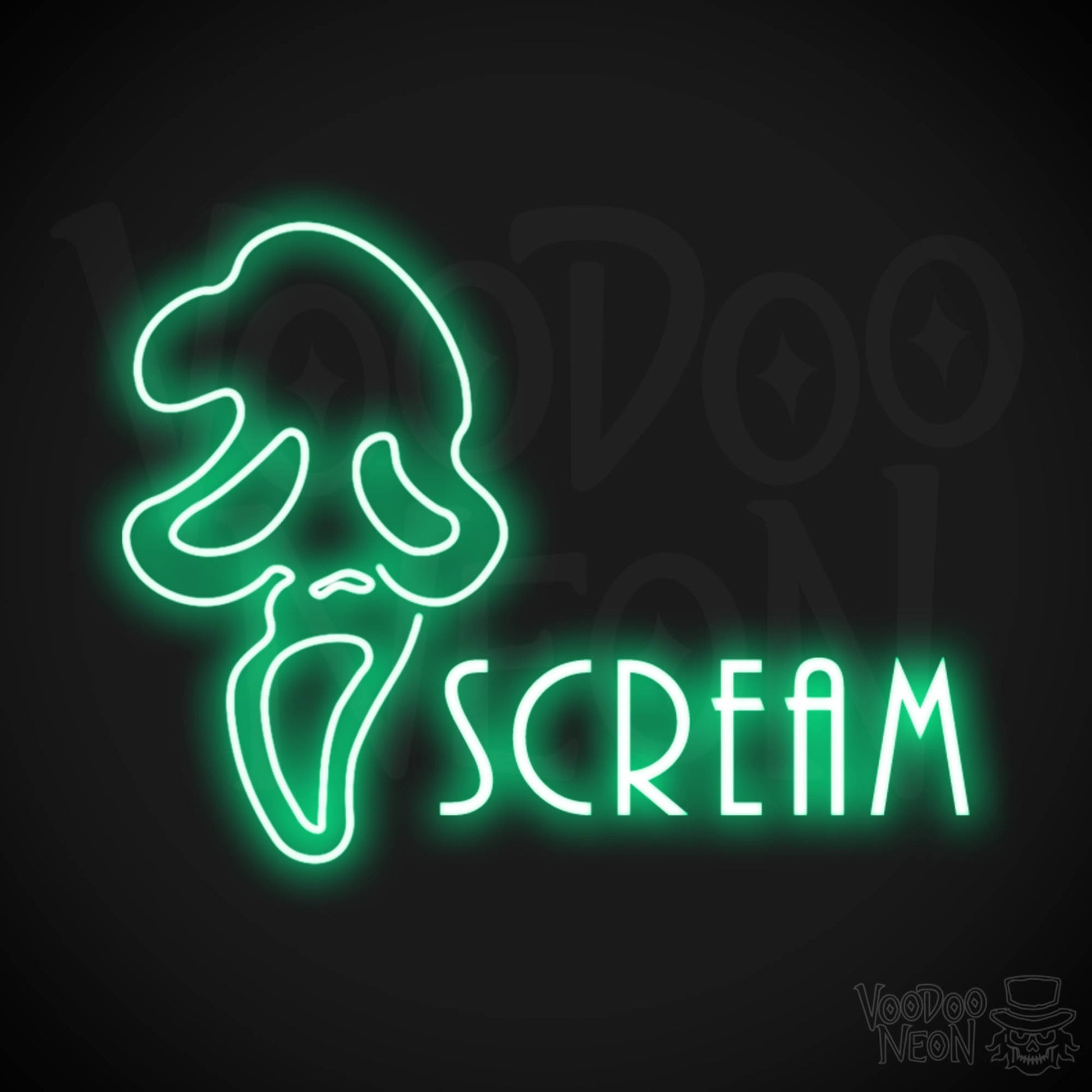 Scream Neon Sign - Neon Scream Sign - LED Wall Art - Color Green