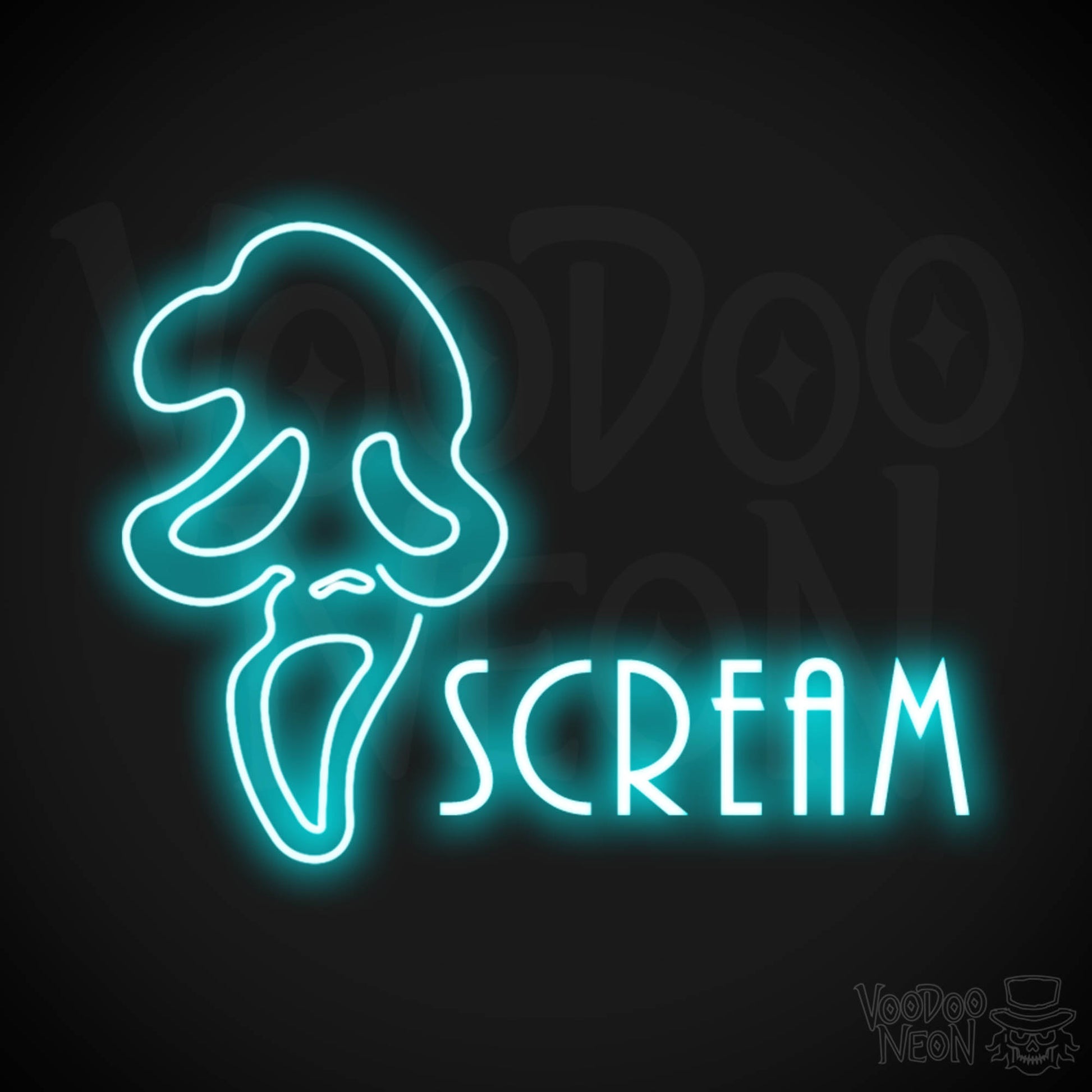 Scream Neon Sign - Neon Scream Sign - LED Wall Art - Color Ice Blue