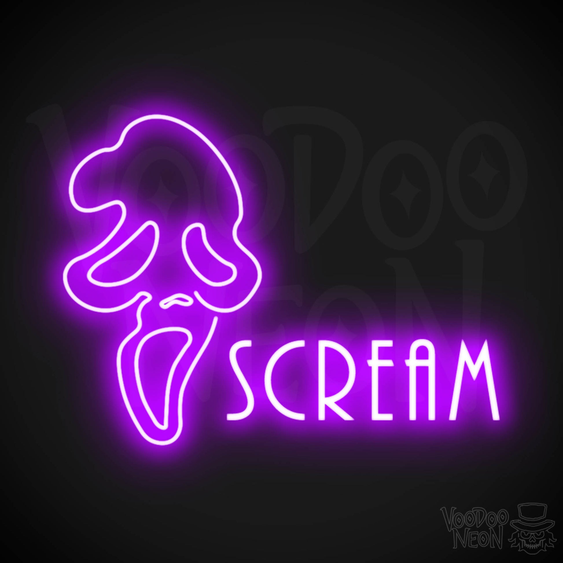 Scream Neon Sign - Neon Scream Sign - LED Wall Art - Color Purple