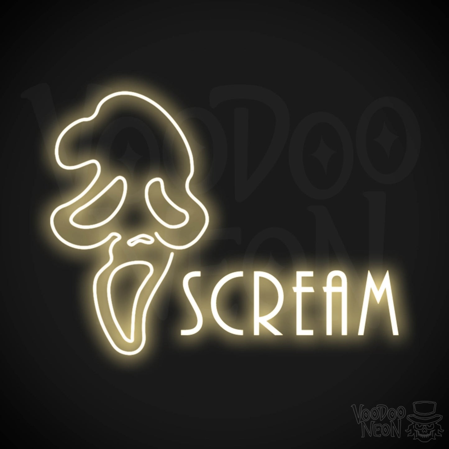 Scream Neon Sign - Neon Scream Sign - LED Wall Art - Color Warm White