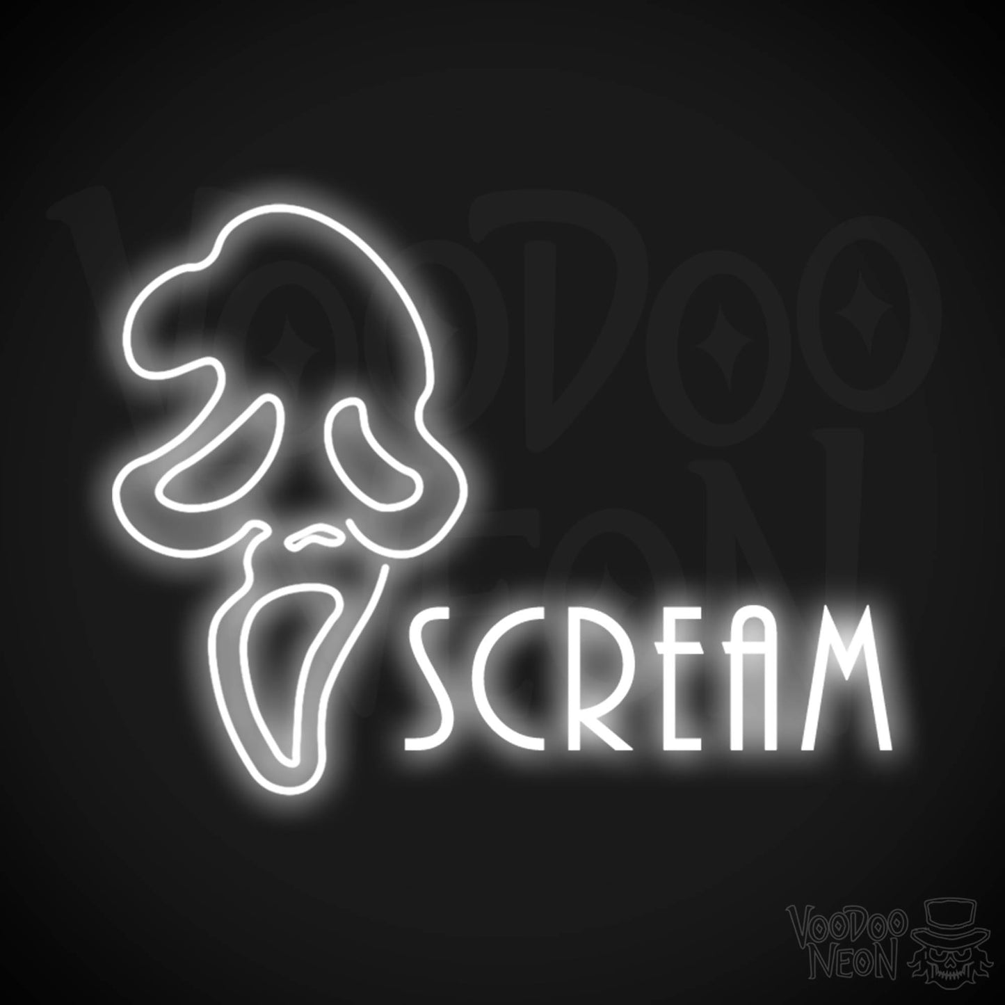 Scream Neon Sign - Neon Scream Sign - LED Wall Art - Color White