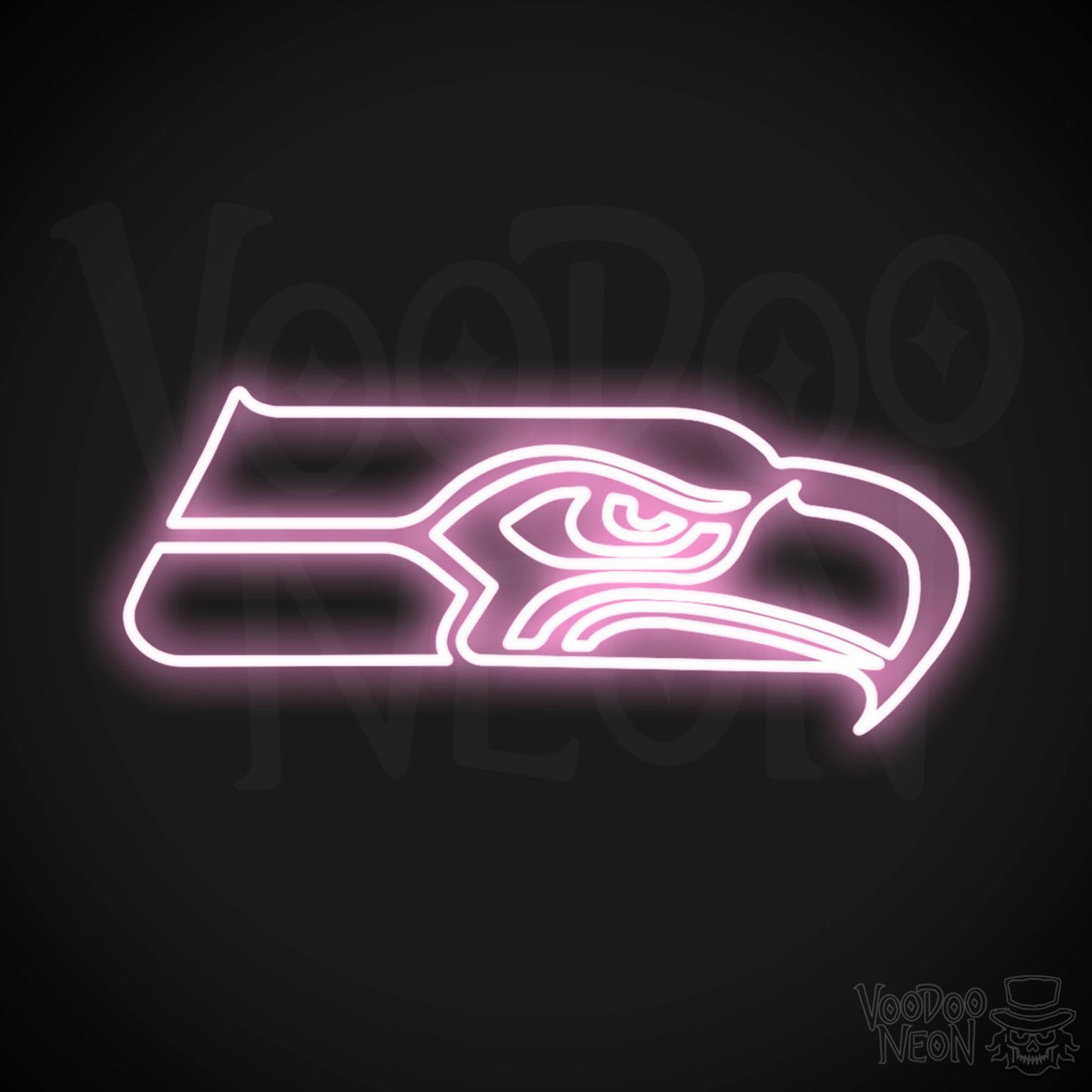 Seattle Seahawks Neon Sign - Seattle Seahawks Sign - Neon Seahawks Logo Wall Art - Color Light Pink