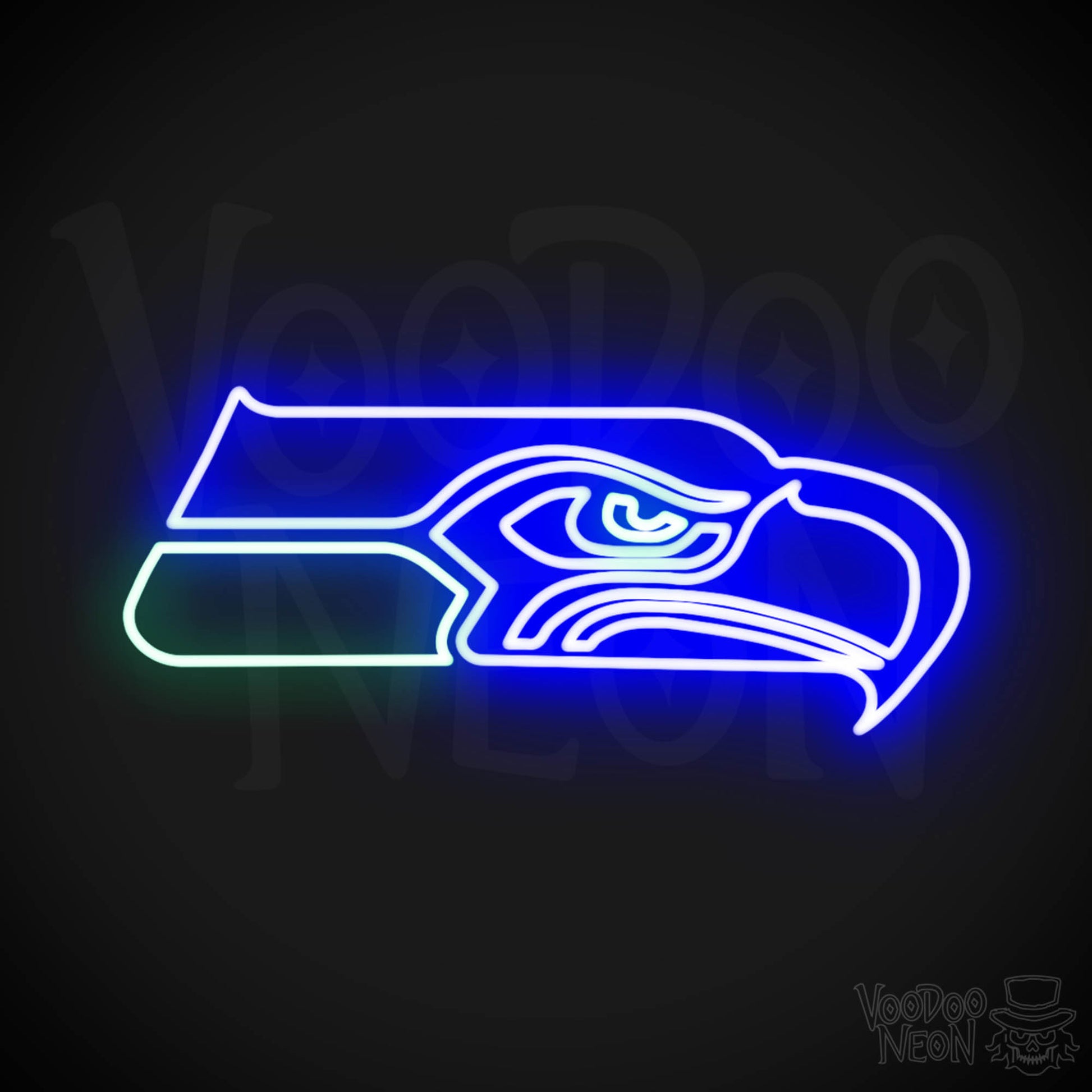 Seattle Seahawks Neon Sign - Seattle Seahawks Sign - Neon Seahawks Logo Wall Art - Color Multi-Color