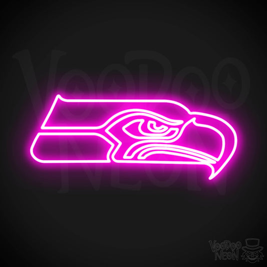 Seattle Seahawks Neon Sign - Seattle Seahawks Sign - Neon Seahawks Logo Wall Art - Color Pink