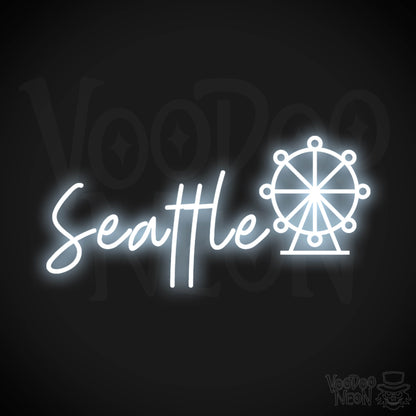 Seattle Neon Sign - Neon Seattle Sign - LED Signs - Wall Art - Color Cool White