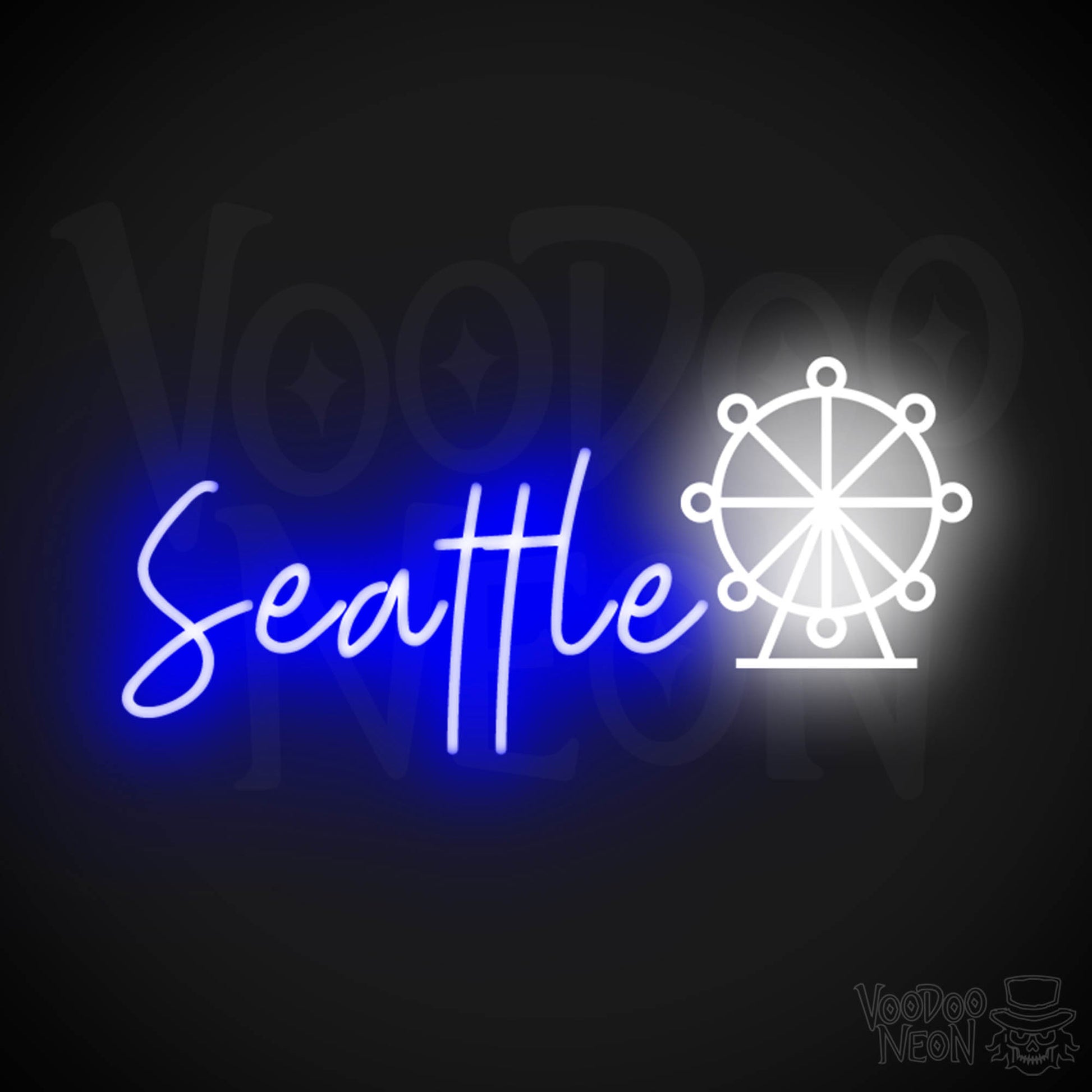 Seattle Neon Sign - Neon Seattle Sign - LED Signs - Wall Art - Color Multi-Color