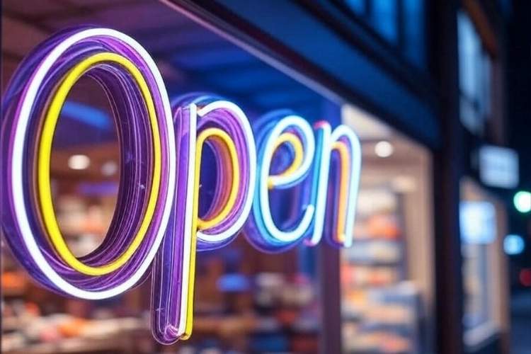 Open signs for businesses