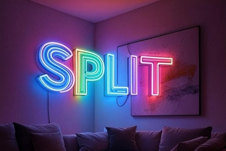 Split neon signs