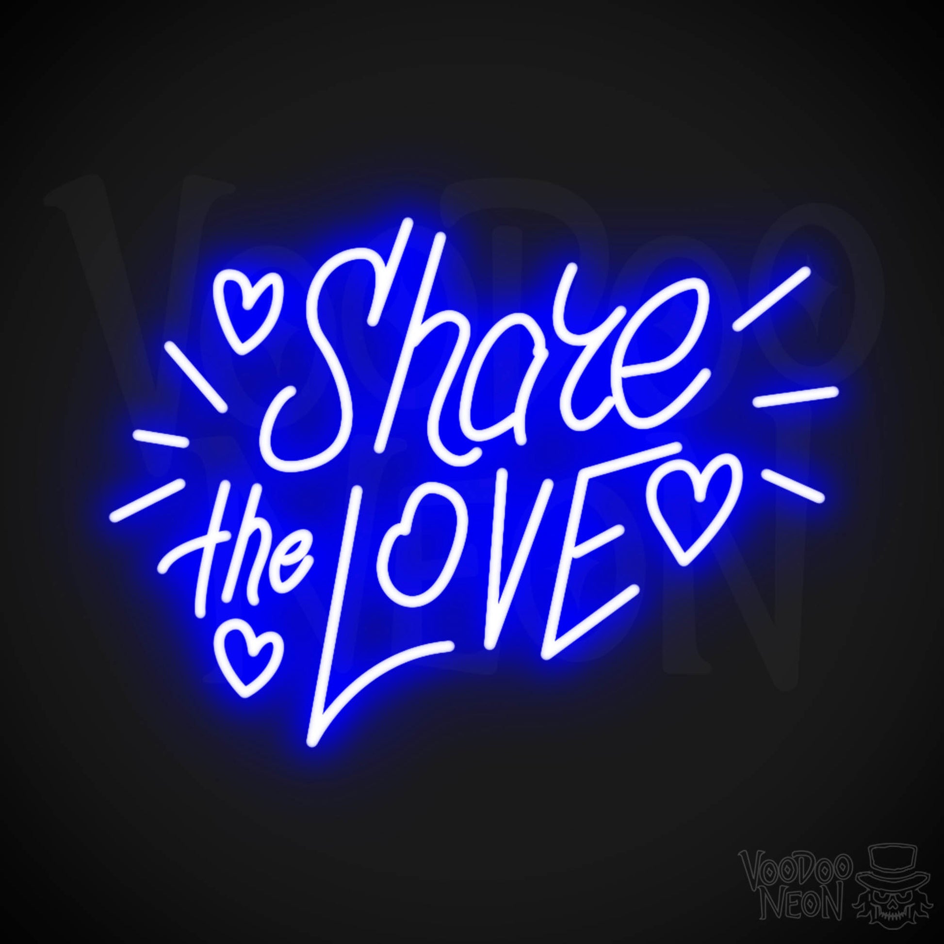 Share The Love Neon Sign - Neon Share The Love Sign - Color Dark Blue