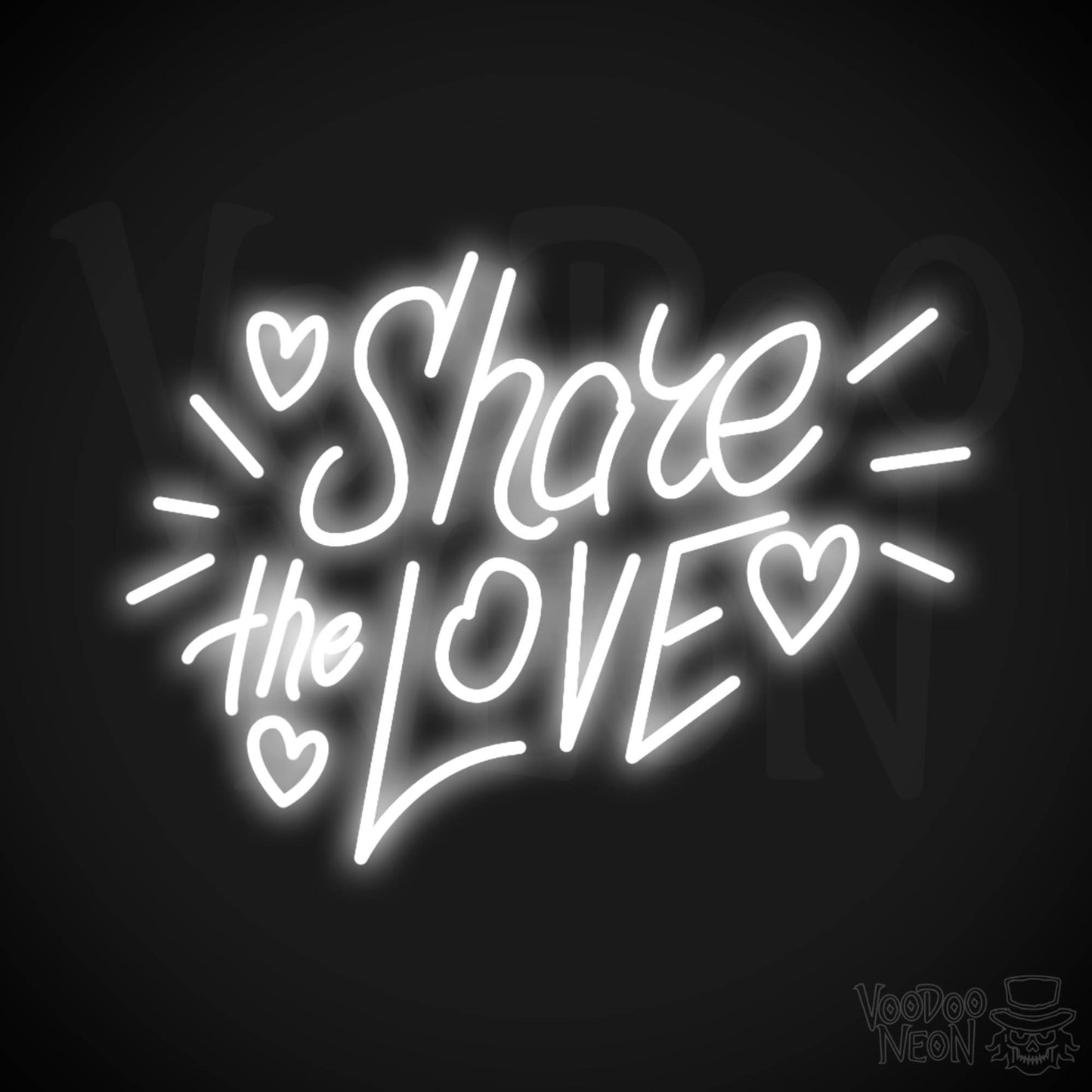 Share The Love Neon Sign - Neon Share The Love Sign - Color White