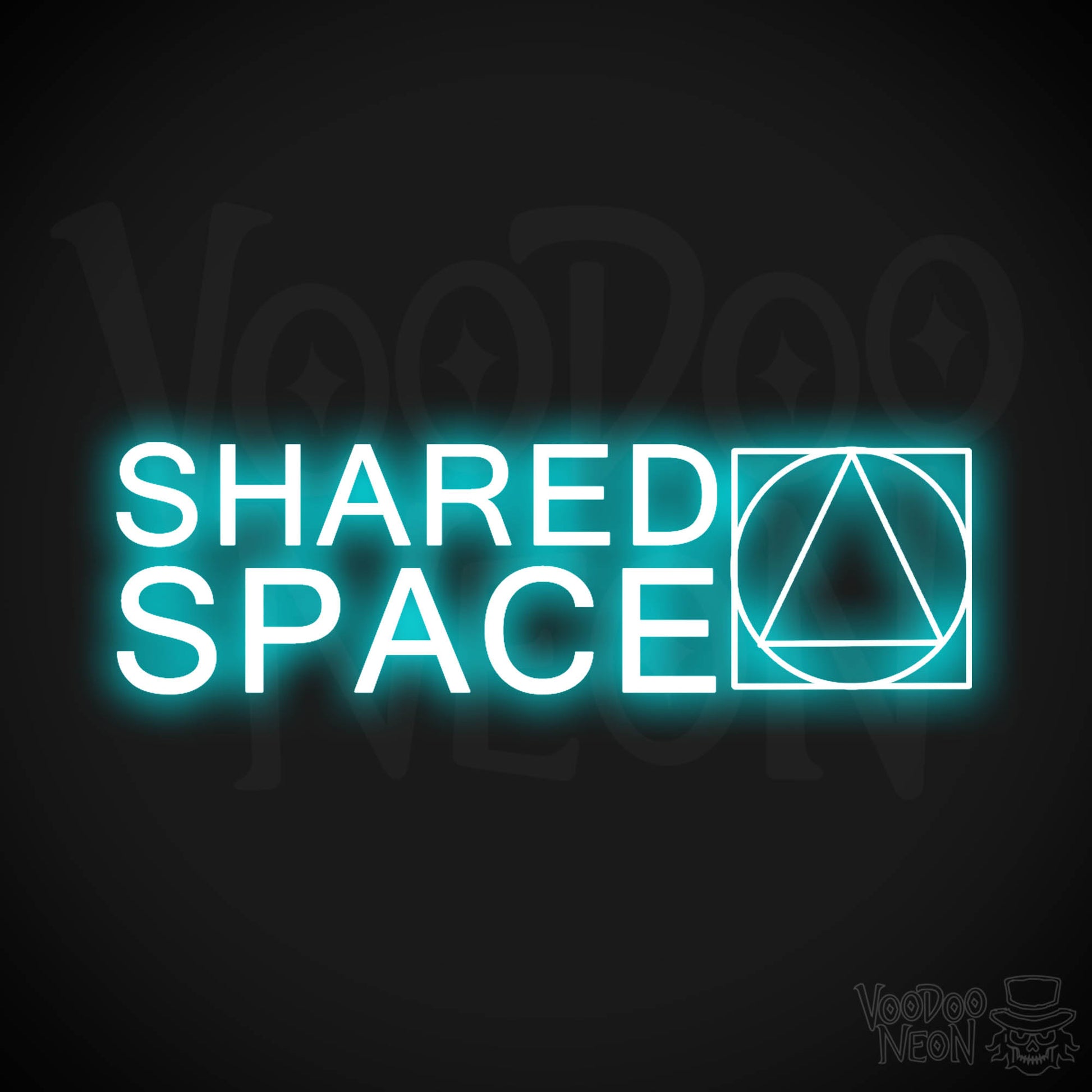 Shared Space Neon Sign - Neon Shared Space Sign - Color Ice Blue