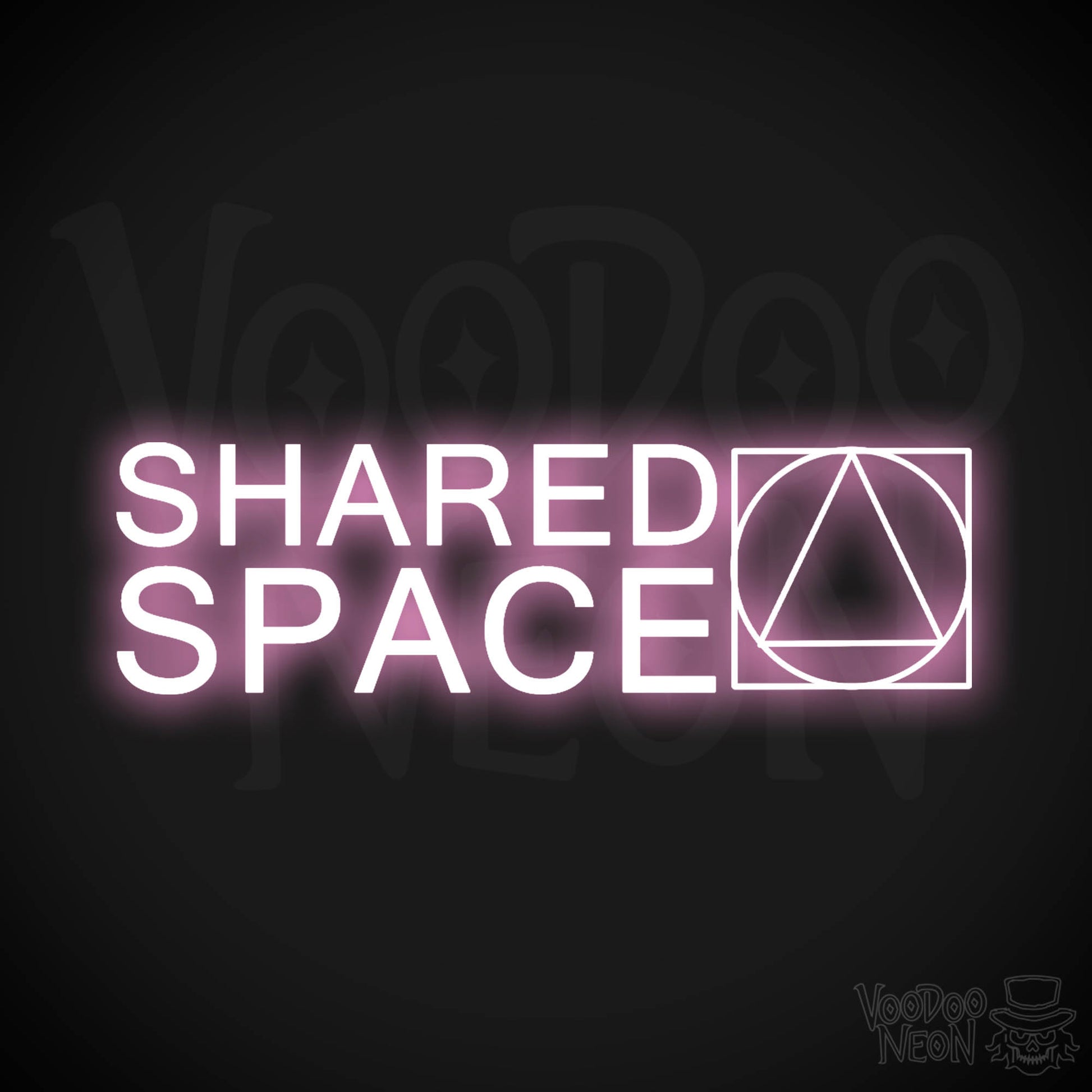 Shared Space Neon Sign - Neon Shared Space Sign - Color Light Pink