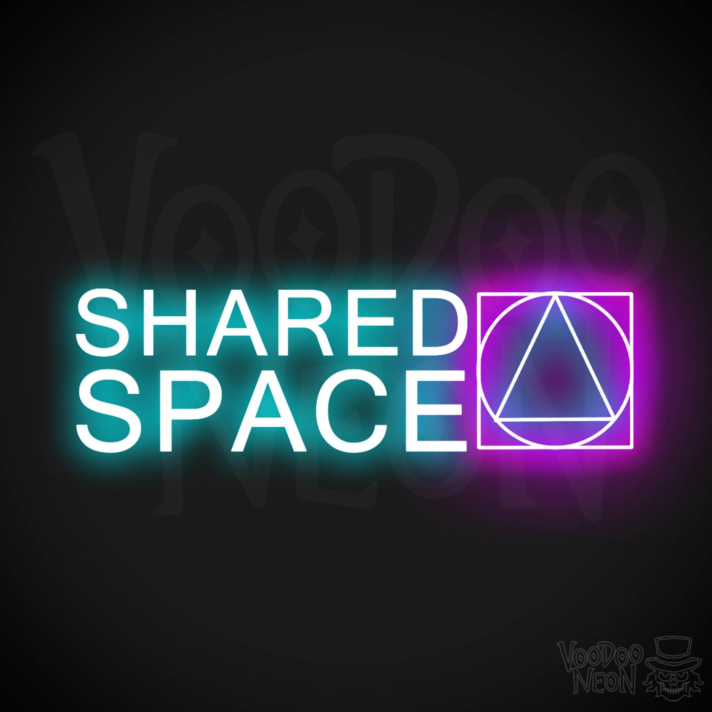 Shared Space Neon Sign - Neon Shared Space Sign - Color Multi-Color