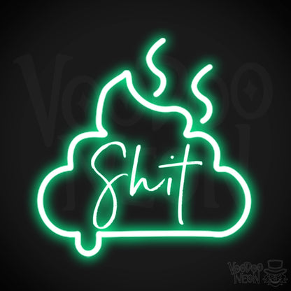 Shit Neon Sign - Neon Shit Sign - Wall Art - Color Green