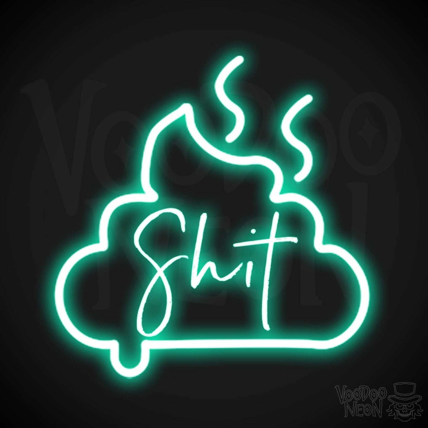 Shit Neon Sign - Neon Shit Sign - Wall Art - Color Light Green