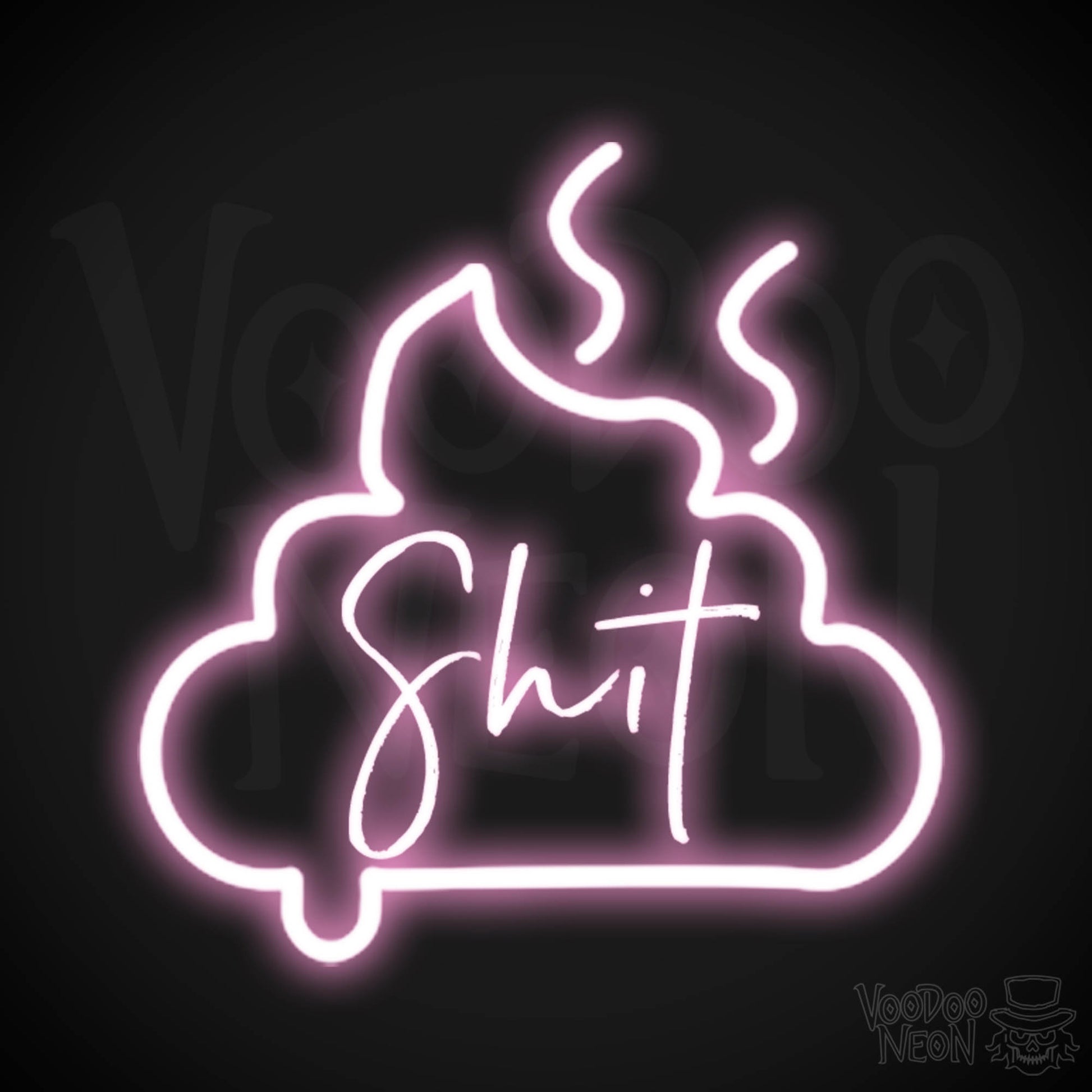 Shit Neon Sign - Neon Shit Sign - Wall Art - Color Light Pink