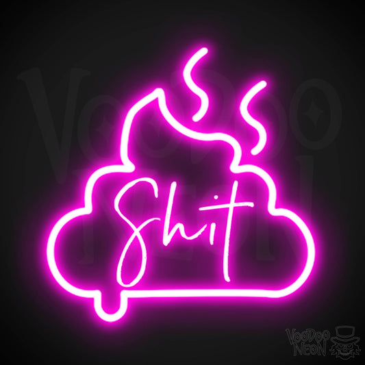 Shit Neon Sign - Neon Shit Sign - Wall Art - Color Pink