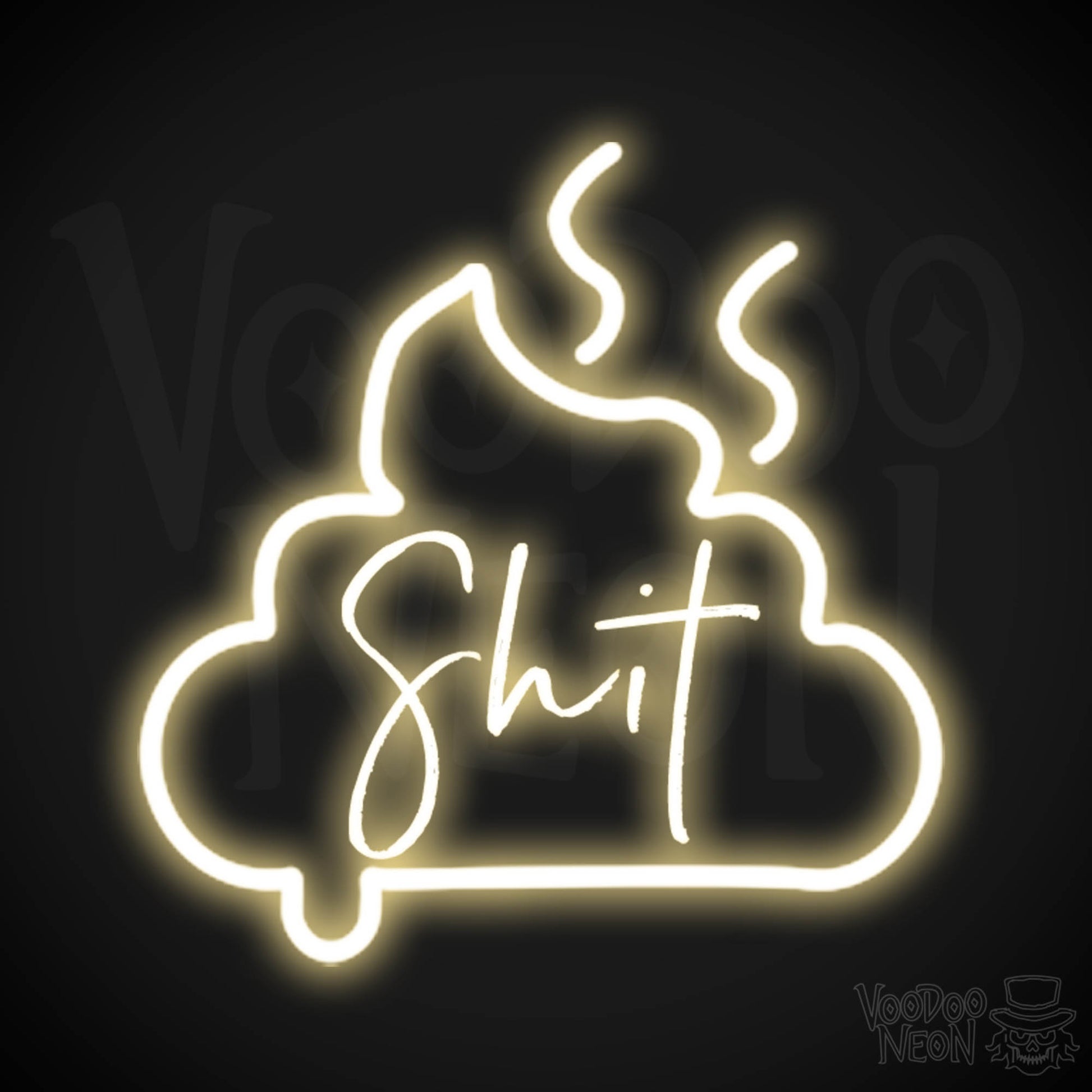 Shit Neon Sign - Neon Shit Sign - Wall Art - Color Warm White