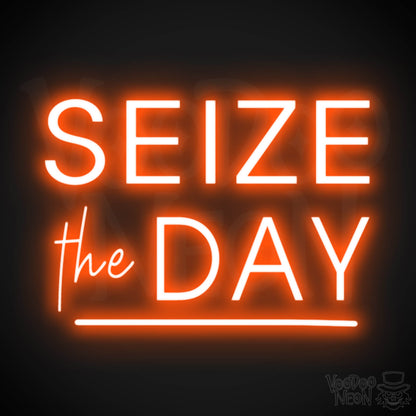 Seize The Day Neon Sign - Neon Seize The Day Sign - LED Wall Art - Color Orange